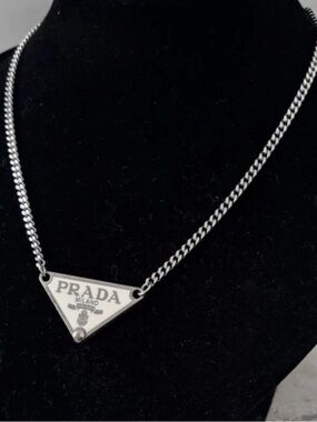 Prada White Pendant and Chain
